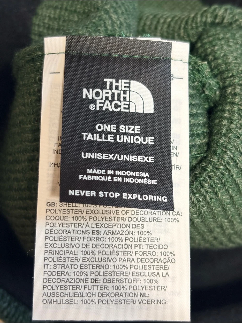 The North Face Green Knit Beanie Cap Hat Warm Cozy Cabincore Gorpcore Like New